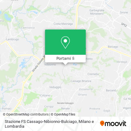 Mappa Stazione FS Cassago-Nibionno-Bulciago