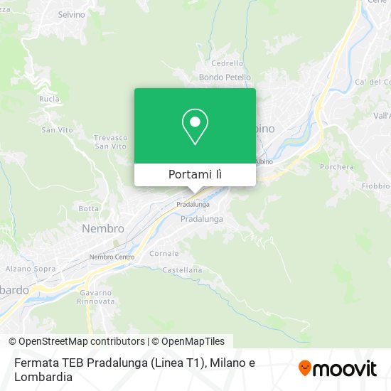 Mappa Fermata TEB Pradalunga (Linea T1)
