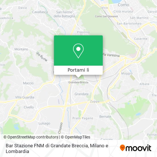Mappa Bar Stazione FNM di Grandate Breccia