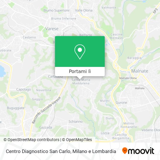 Mappa Centro Diagnostico San Carlo