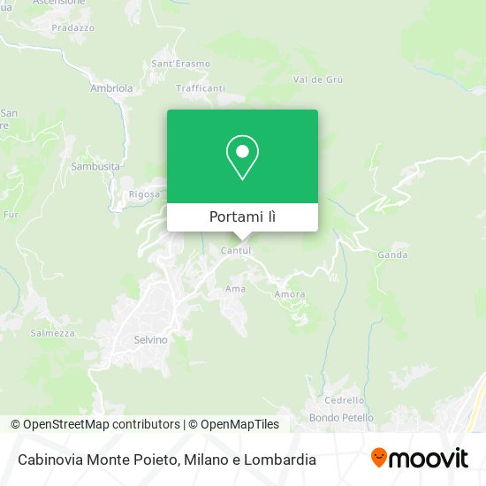 Mappa Cabinovia Monte Poieto