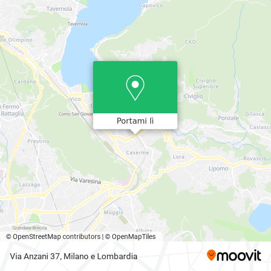 Mappa Via Anzani 37