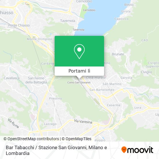 Mappa Bar Tabacchi / Stazione San Giovanni