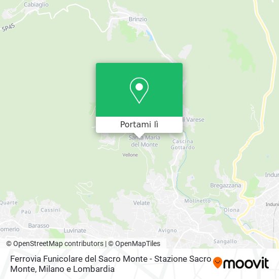 Mappa Ferrovia Funicolare del Sacro Monte - Stazione Sacro Monte