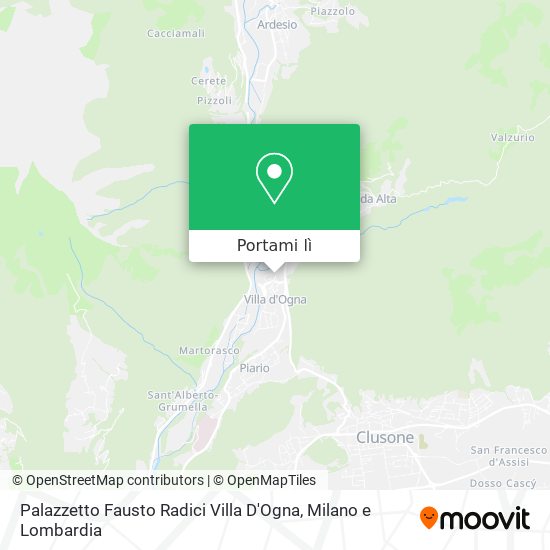 Mappa Palazzetto Fausto Radici Villa D'Ogna