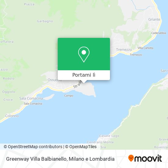 Mappa Greenway Villa Balbianello