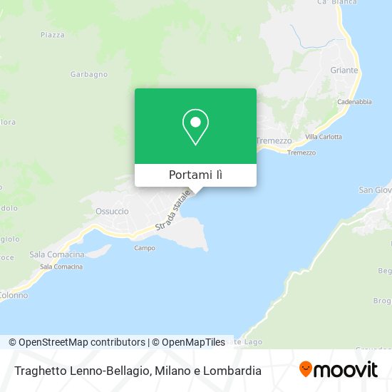Mappa Traghetto Lenno-Bellagio