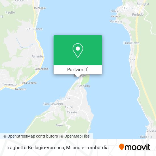 Mappa Traghetto Bellagio-Varenna