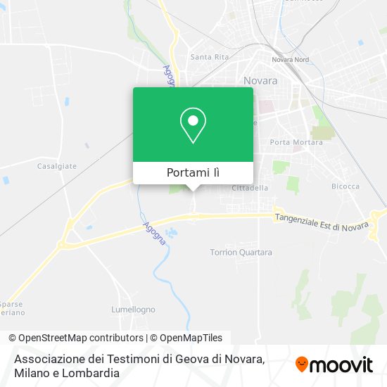 Mappa Associazione dei Testimoni di Geova di Novara