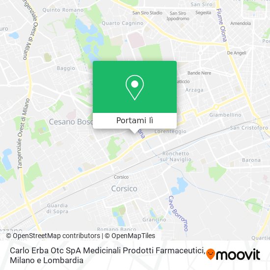 Mappa Carlo Erba Otc SpA Medicinali Prodotti Farmaceutici