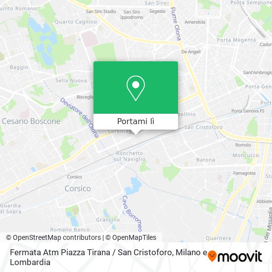 Mappa Fermata Atm Piazza Tirana / San Cristoforo