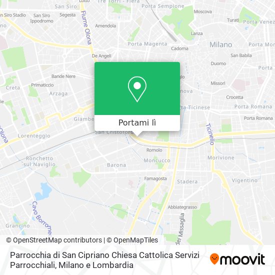 Mappa Parrocchia di San Cipriano Chiesa Cattolica Servizi Parrocchiali
