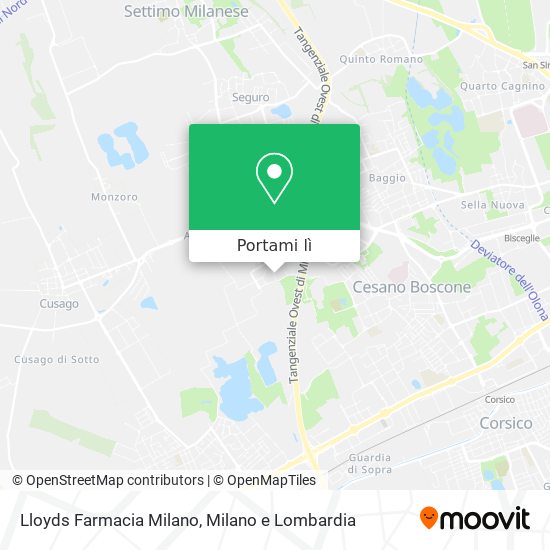Mappa Lloyds Farmacia Milano