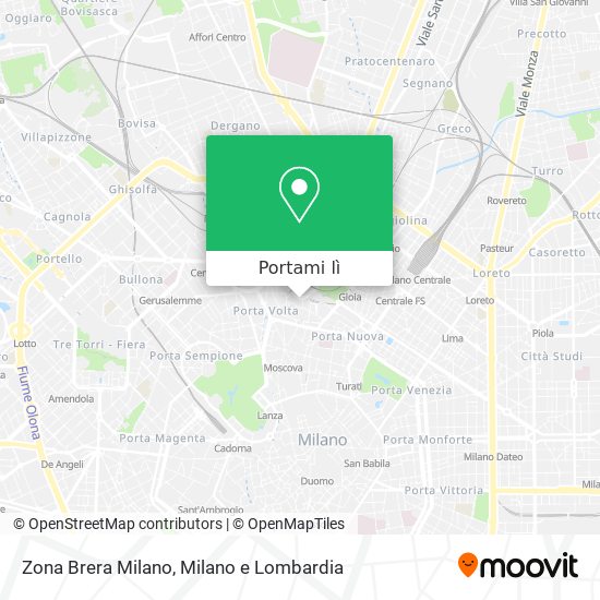 Mappa Zona Brera Milano