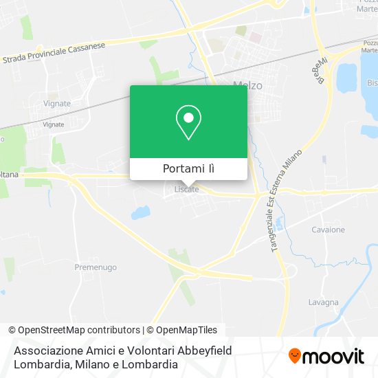 Mappa Associazione Amici e Volontari Abbeyfield Lombardia