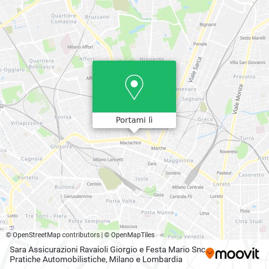 Mappa Sara Assicurazioni Ravaioli Giorgio e Festa Mario Snc Pratiche Automobilistiche
