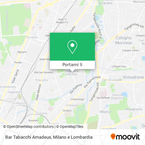 Mappa Bar Tabacchi Amadeus
