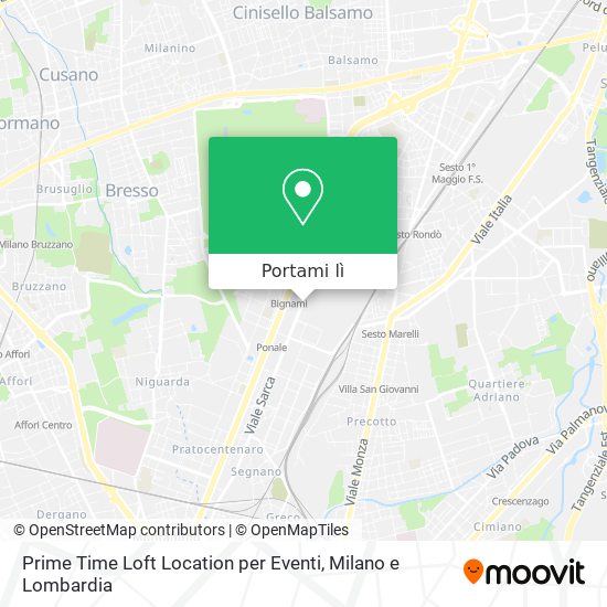 Mappa Prime Time Loft Location per Eventi