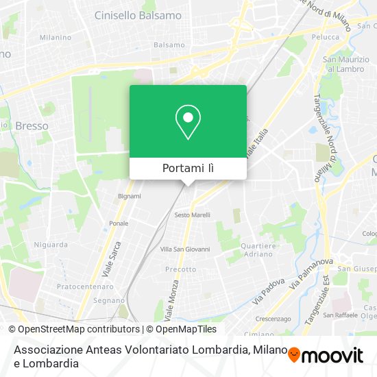 Mappa Associazione Anteas Volontariato Lombardia