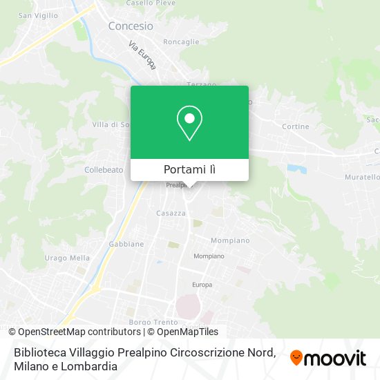 Mappa Biblioteca Villaggio Prealpino Circoscrizione Nord