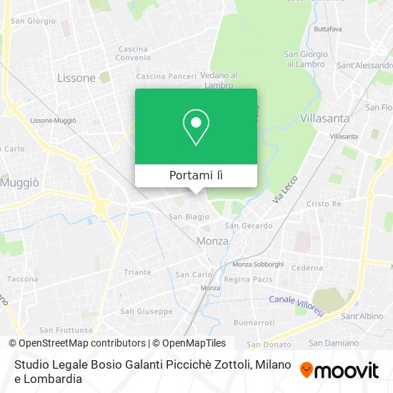 Mappa Studio Legale Bosio Galanti Piccichè Zottoli