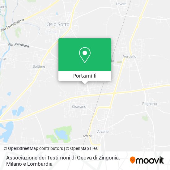 Mappa Associazione dei Testimoni di Geova di Zingonia