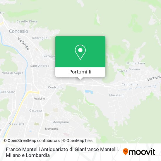 Mappa Franco Mantelli Antiquariato di Gianfranco Mantelli