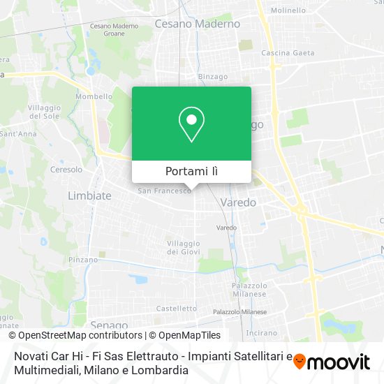 Mappa Novati Car Hi - Fi Sas Elettrauto - Impianti Satellitari e Multimediali