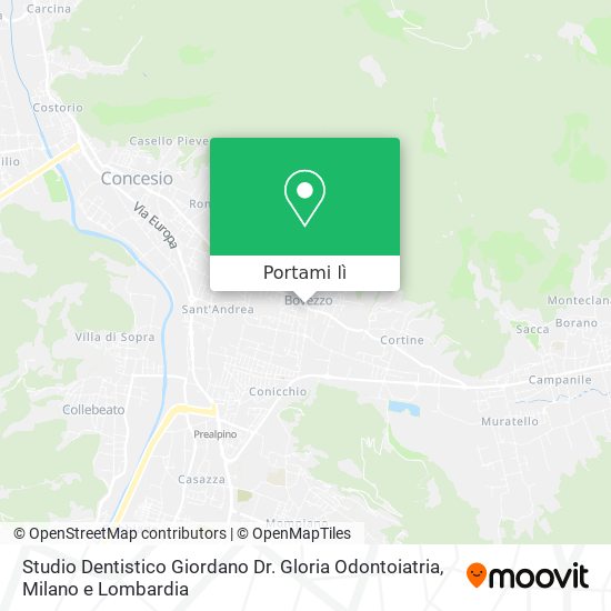 Mappa Studio Dentistico Giordano Dr. Gloria Odontoiatria