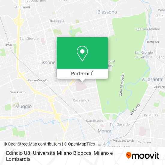 Mappa Edificio U8- Università Milano Bicocca