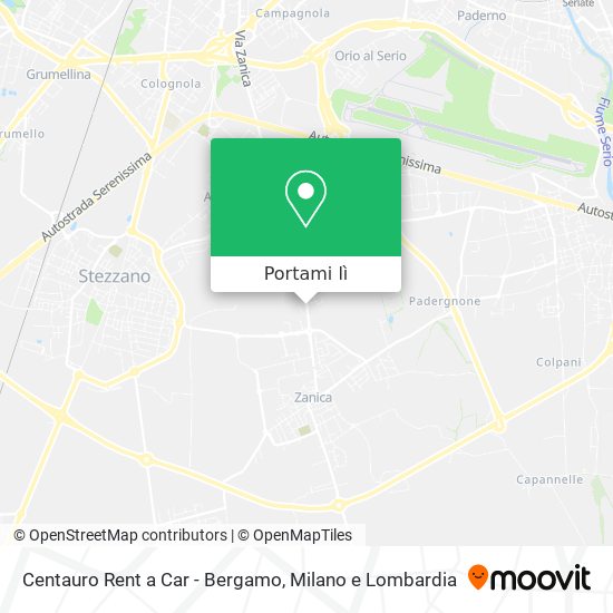 Mappa Centauro Rent a Car - Bergamo