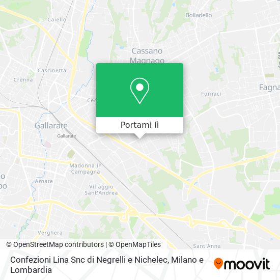 Mappa Confezioni Lina Snc di Negrelli e Nichelec