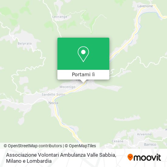Mappa Associazione Volontari Ambulanza Valle Sabbia