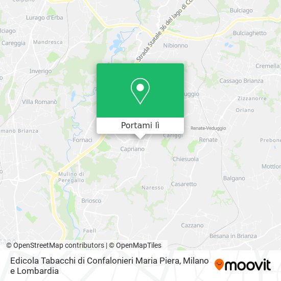 Mappa Edicola Tabacchi di Confalonieri Maria Piera