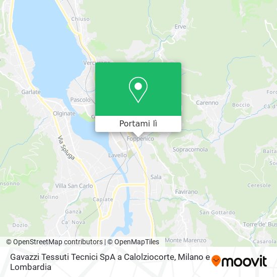 Mappa Gavazzi Tessuti Tecnici SpA a Calolziocorte