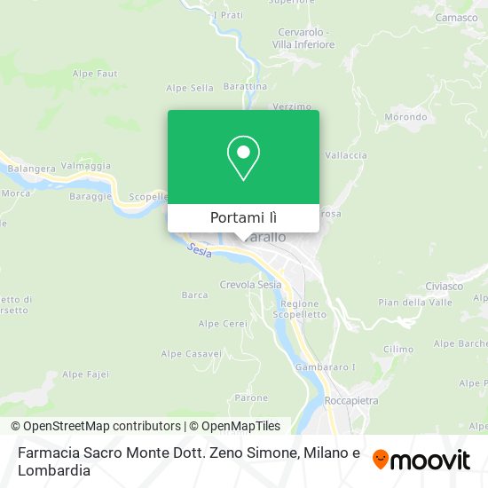Mappa Farmacia Sacro Monte Dott. Zeno Simone