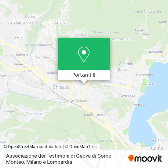 Mappa Associazione dei Testimoni di Geova di Como Monteo