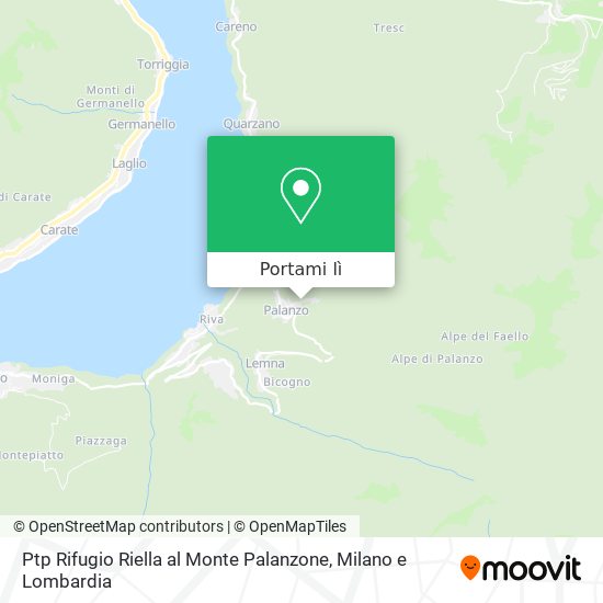 Mappa Ptp Rifugio Riella al Monte Palanzone