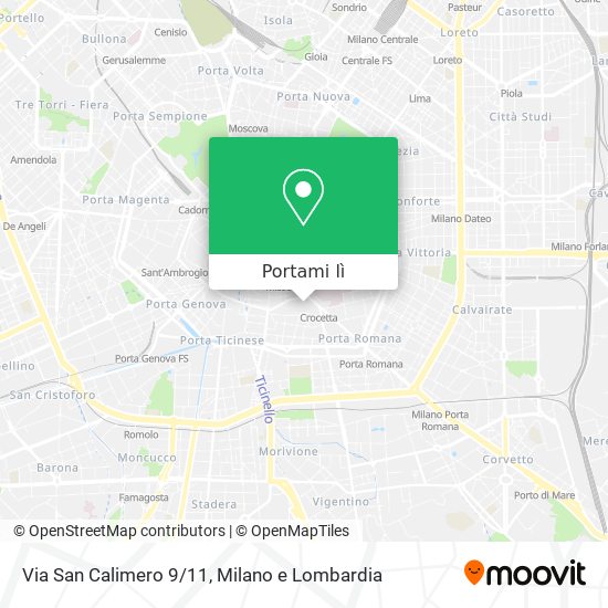 Mappa Via San Calimero 9/11