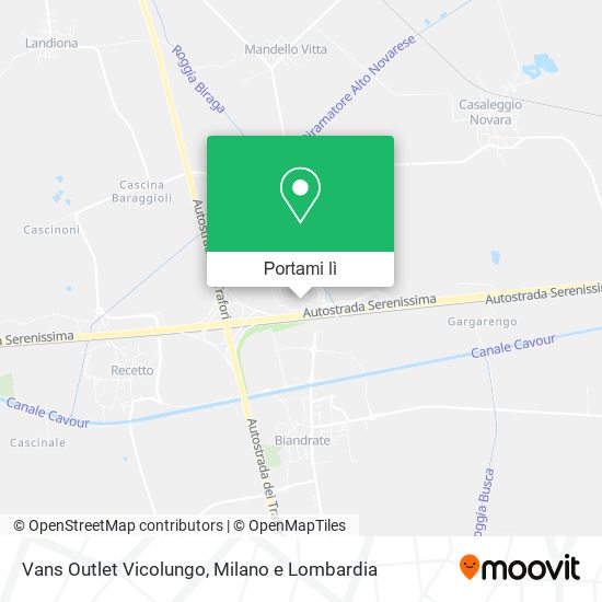 Mappa Vans Outlet Vicolungo
