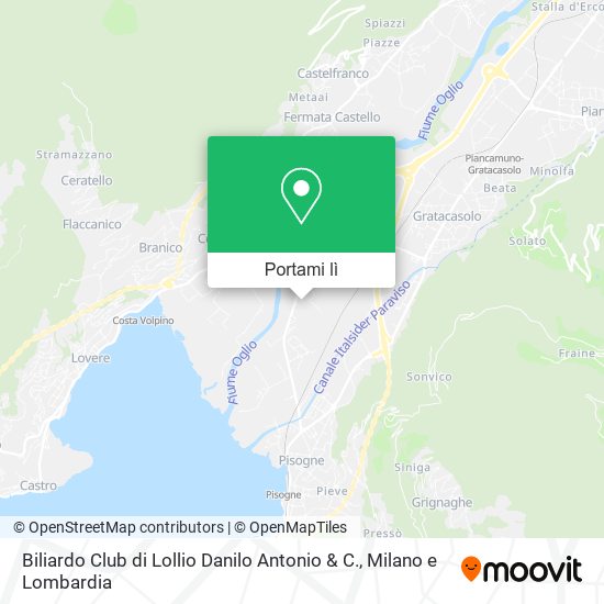 Mappa Biliardo Club di Lollio Danilo Antonio & C.