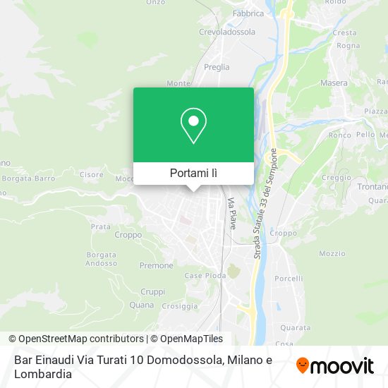 Mappa Bar Einaudi Via Turati 10 Domodossola