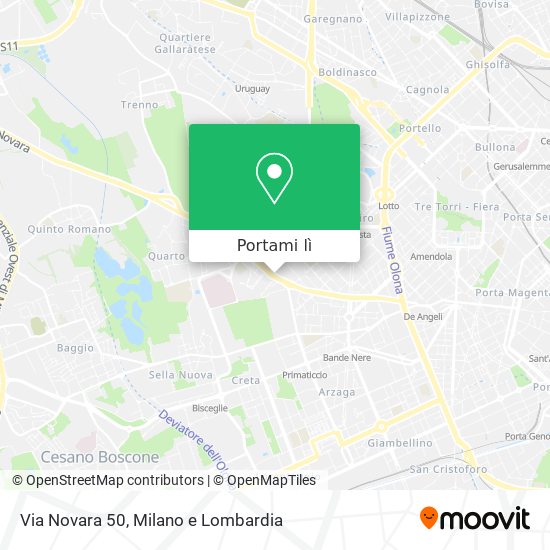 Mappa Via Novara 50