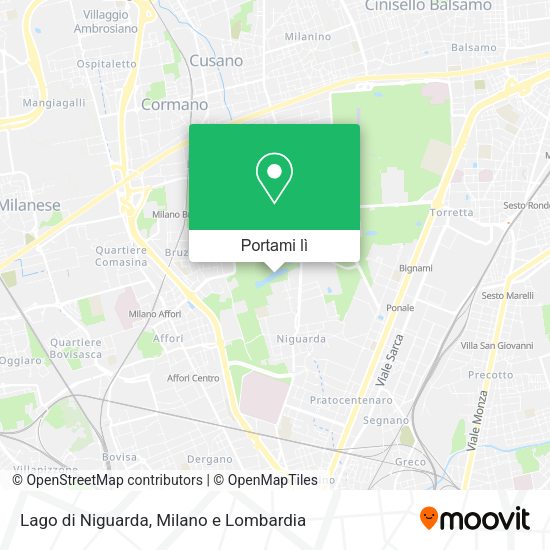 Mappa Lago di Niguarda