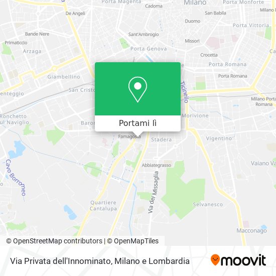 Mappa Via Privata dell'Innominato