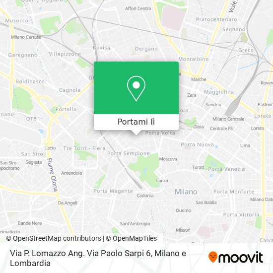 Mappa Via P. Lomazzo Ang. Via Paolo Sarpi 6