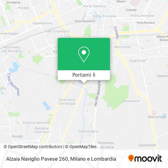 Mappa Alzaia Naviglio Pavese 260