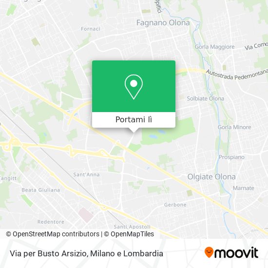 Mappa Via per Busto Arsizio