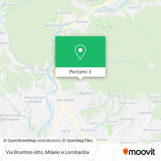 Mappa Via Bruntino Alto