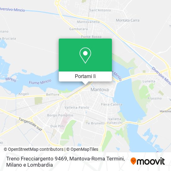 Mappa Treno Frecciargento 9469, Mantova-Roma Termini